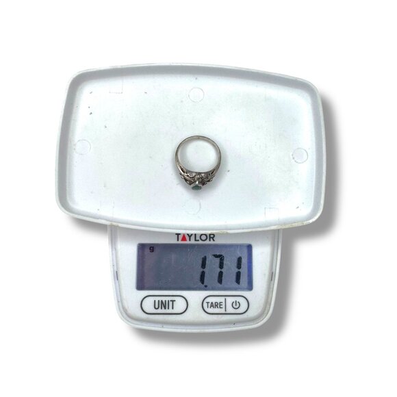 Sterling Silver Malachite Ring Size 5 - Picture 8 of 8